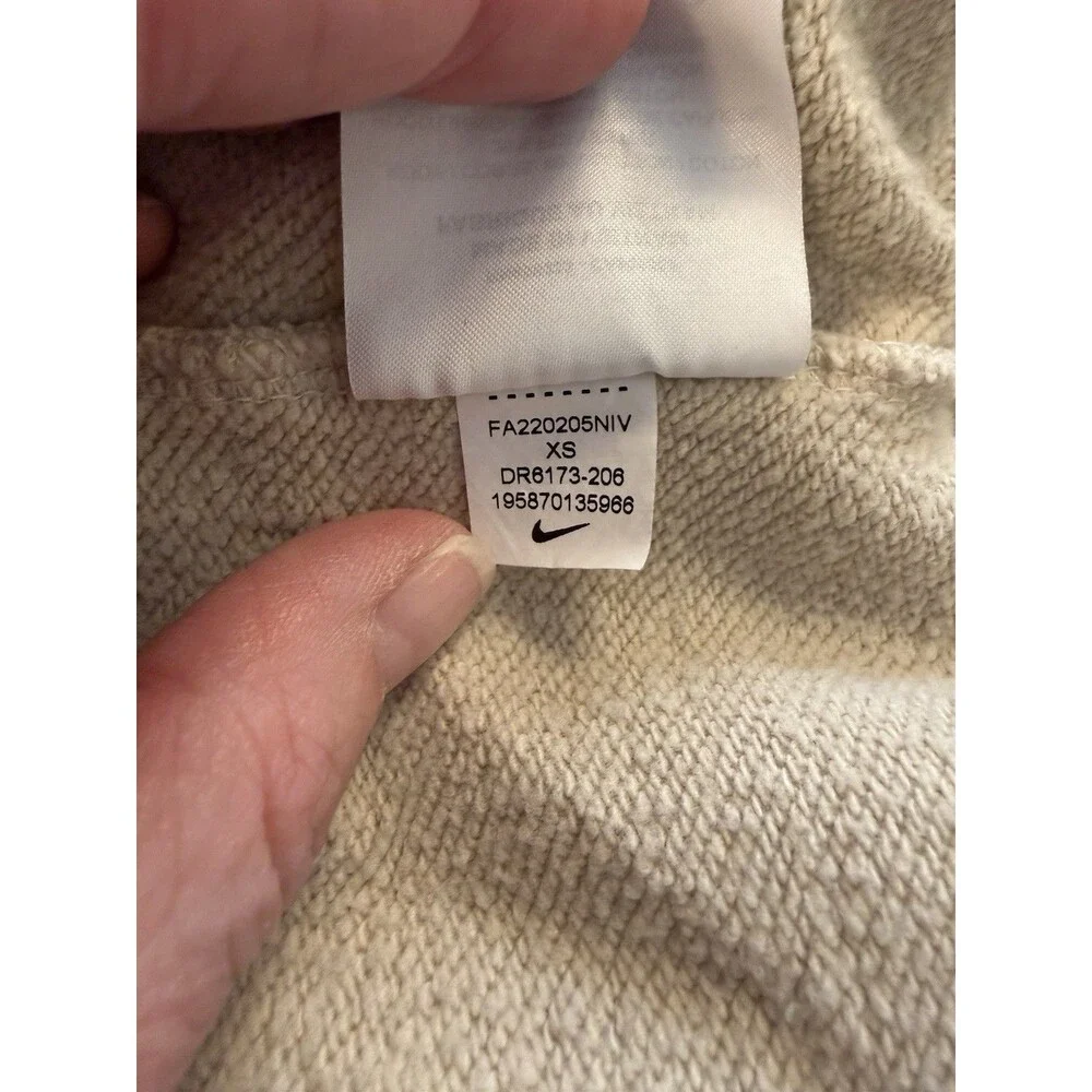 Nike Club Fleece Hoodie Men Sz XS Tan Pullover DR6173-206 Logo Minimalist Swoosh